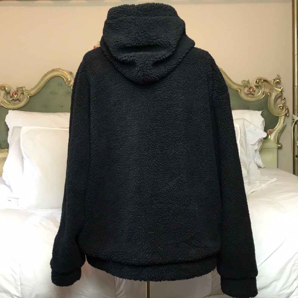 Borg Sherpa Teddy Cozy Zipper Zip Up Hoodie Jacket - Picture 5 of 8